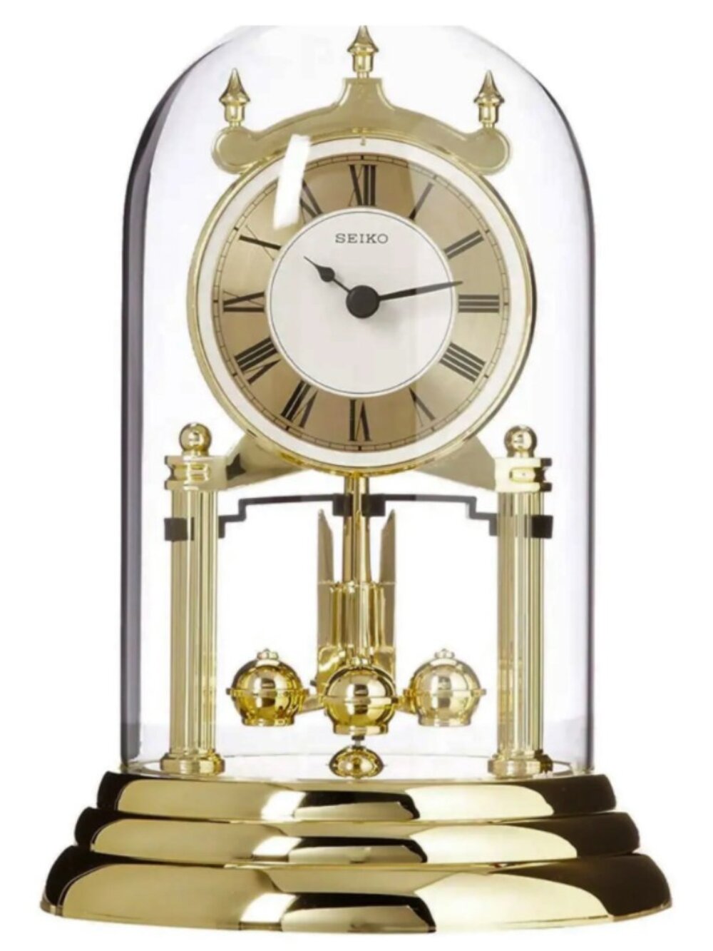 Seiko QHN006GLH "Golden" Anniversary Mantel & Table Clock As Is